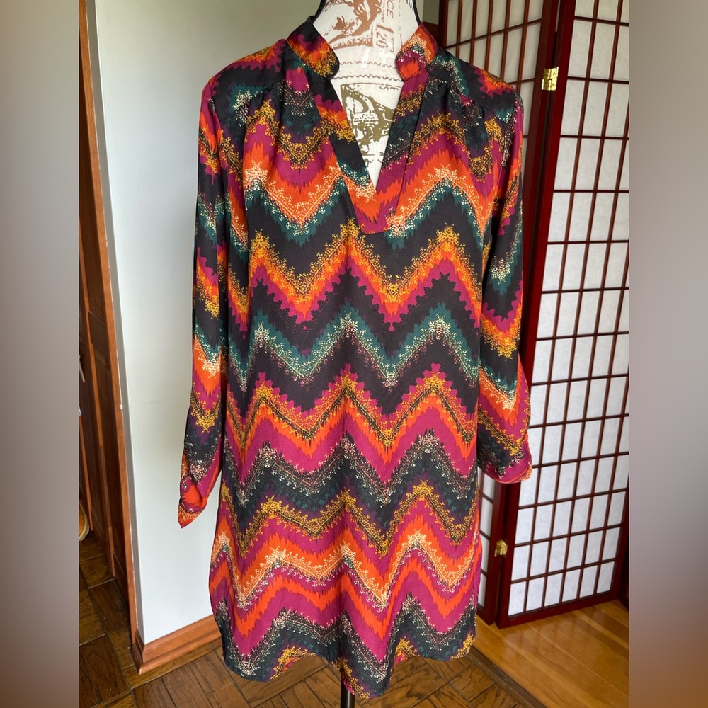 Rue 21 Colorful Chevron Pattern Blouse, Size L